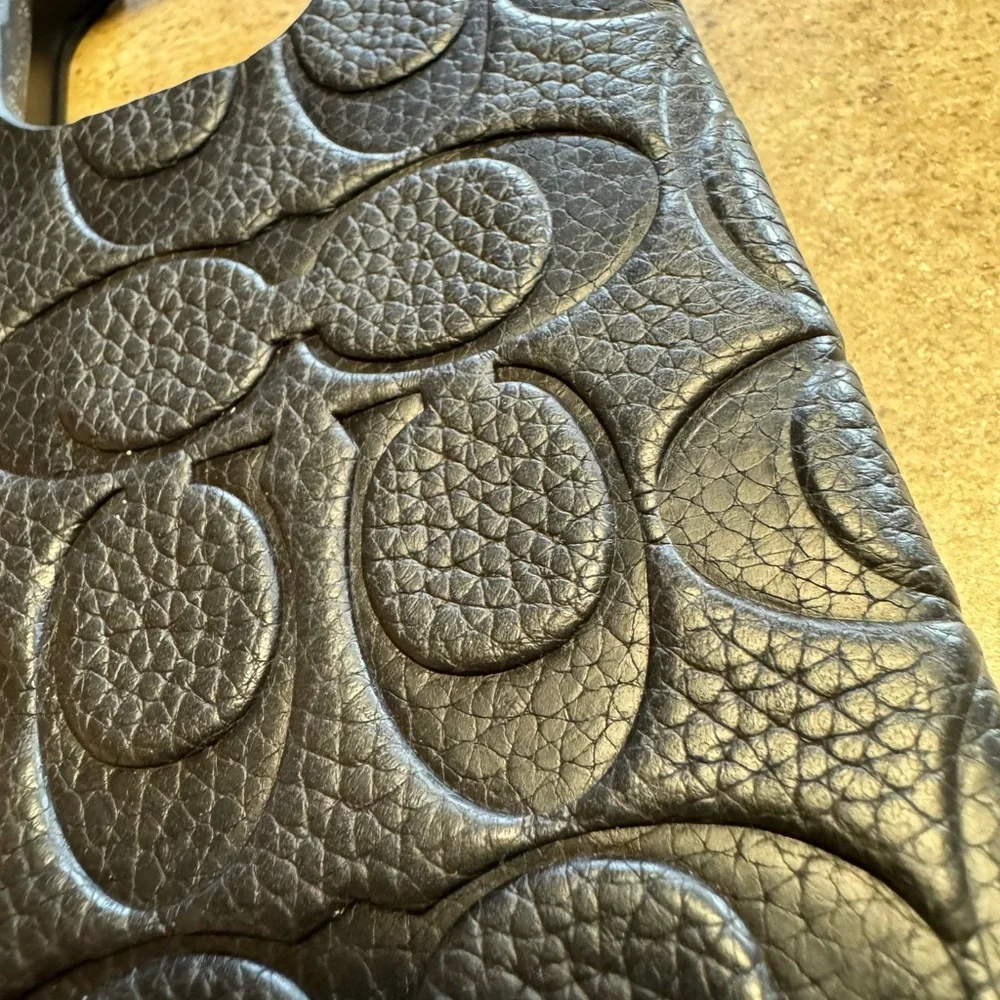 Coach Black Patterned Phone Case iPhone 15 pro case - Picture 3 of 7